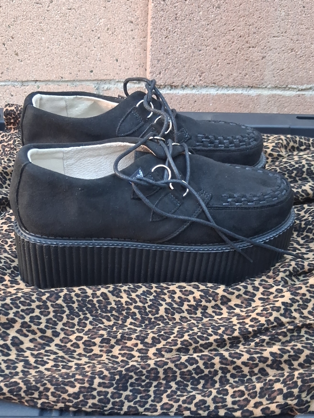 Black Suede Platform Lace-Up Men's Shoes